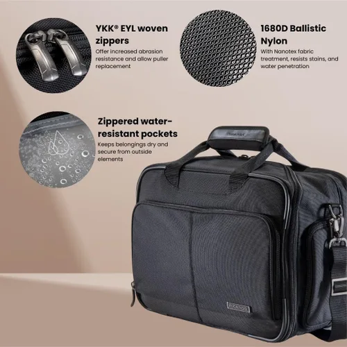 Vista 2 de Ricardo Beverly Hills Flight Essentials Softside Deluxe - Bolsa de embarque de lujo, tela de nailon balístico duradera, resistente al agua y a