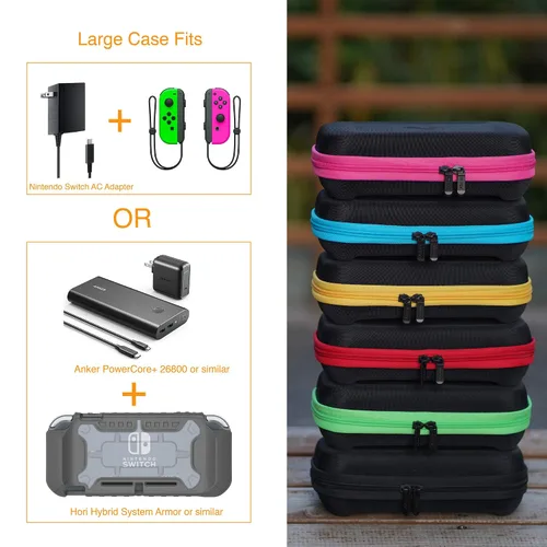 Vista 5 de ButterFox - Funda de transporte grande para Nintendo Switch Lite compatible con cargador Hori Duraflexi bolsa de almacenamiento grande
