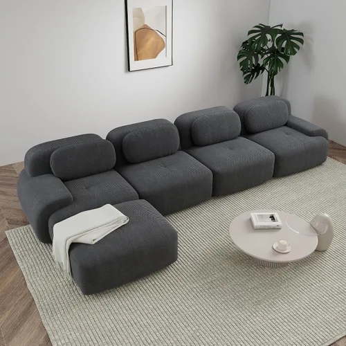 Vista 70 de Sofá sin hueso de 82 pulgadas, cómodo sofá cama de dos plazas, sofá comprimido con asiento profundo, sofá nube de pana para sala de estar