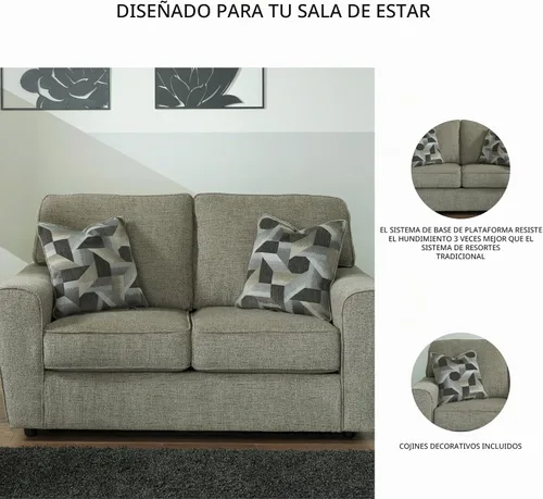 Vista 5 de Signature Design by Ashley Cascilla Sofá biplaza casual, gris claro
