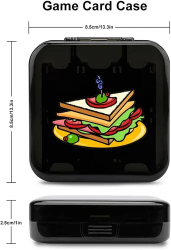 Vista 2 de Art Sandwiches - Estuche para 12 tarjetas de juego para interruptor, carcasa rígida portátil, funda protectora para tarjetas de juego