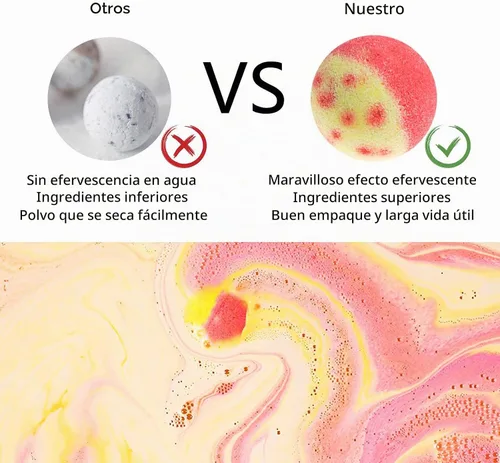 Vista 3 de Set de regalo de bombas de baño, 10 bombas de baño de burbujas orgánicas