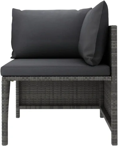 Vista 4 de Sofá de patio de 3 plazas con cojines, cómodo sofá, sofá al aire libre, sofá de patio, muebles de exterior, para patio, porche, césped, jardín o Gris