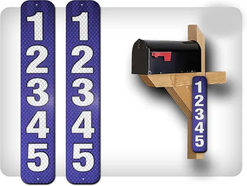 Vista 32 de Curb N Sign - Placas de números para buzón – 3 x 10 pulgadas hechas de aluminio reflectante de alta calidad – Números de buzón súper reflectantes