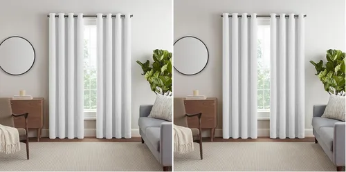 Vista 16 de Eclipse Décor Quinn - Cortina opaca 100 % sólida, con textura, absolutamente cero para privacidad, perfecta como cortinas de sala de estar