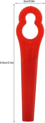 Vista 2 de ViaGasaFamido Reemplazo de cuchillas de cortacésped de plástico, cuchillas de corte duraderas de 3.3 x 0.8 in, paquete de 100 unidades ABS rojo