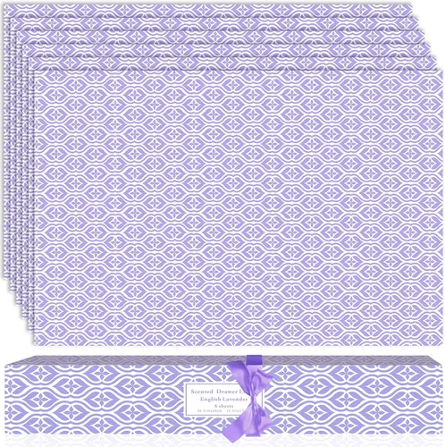 Vista 15 de SCENTORINI Revestimientos de cajones para tocador, forros de cajones perfumados de algodón limpio, forro de cajón para tocador, dormitorio, estante