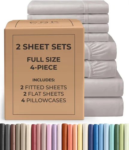 Vista 153 de Pack of 2, Twin Size 3 Piece Sheet Set - Breathable & Cooling - White