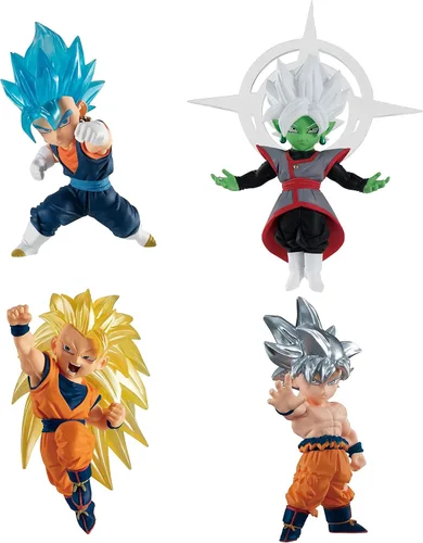 Vista 8 de Dragon Ball Super Dragon Ball Adverge SS Blue Goku, SS Rose Goku Black y Golden Freiza Mini Figura de 2.5 Pulgadas Paquete de 4