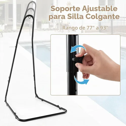 Vista 3 de Giantex - Soporte para silla de hamaca ajustable de acero macizo para sillas y columpios, altura ajustable de 78.0 in a 8.5 in