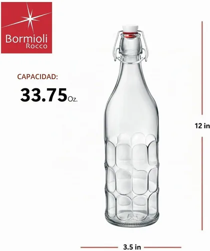 Vista 2 de Bormioli Rocco Moresca - Botella de 33.75 onzas, transparente, individual