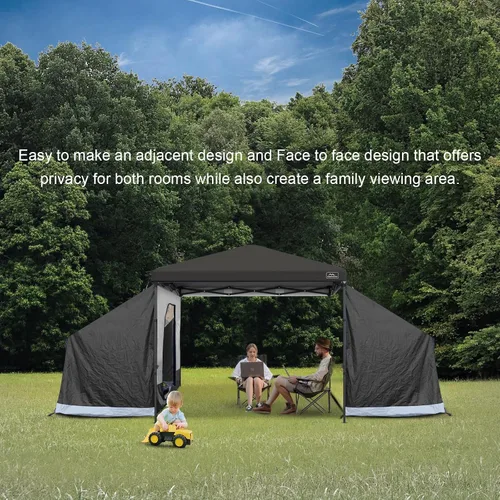 Vista 6 de KAMPKEEPER Side Tent,1/2 Person Camping Tent for 10' x 10' Pop Up Canopy, Easy Set Up Gazebo,Compatible with 10' Wide Canopy Tent(Canopy Not