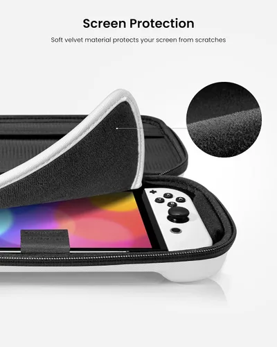Vista 4 de tomtoc Carrying Case for Nintendo SwitchOLED Model, Protective Carry Case with 12 Game Cartridges, Hard Portable Travel Switch Case with Pocket for