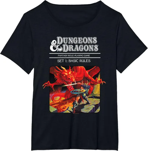 Vista 24 de Dungeons & Dragons Vintage Basic Rules Cover T-Shirt Small Negro
