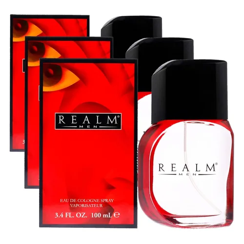 Vista 5 de Realm By Erox Corporation For Men. Eau De Colonia Spray 3.4 onzas, ROJO