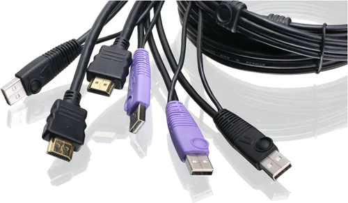 Vista 3 de IOGEAR Conmutador KVM USB HDMI con cable de 2 puertos - 1920 x 1200 60Hz - Interruptor de botón remoto o tecla de acceso directo - Estéreo 2.1