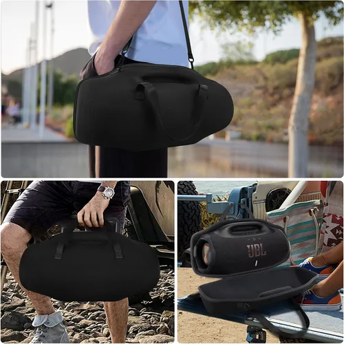 Vista 8 de co2CREA Funda de viaje rígida de repuesto para altavoz Bluetooth portátil impermeable JBL Boombox 4 (funda negra)