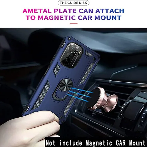 Vista 4 de Funda para Xiaomi Poco F3/Redmi K40/K40 Pro con protector de pantalla de vidrio [2 unidades], híbrida resistente de doble capa, antiarañazos, a
