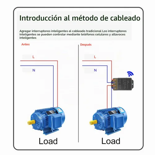 Vista 4 de Interruptor de relé WiFi inteligente de 30 A, control remoto inteligente inalámbrico para luces, electrodomésticos, lámparas, bombas de agua