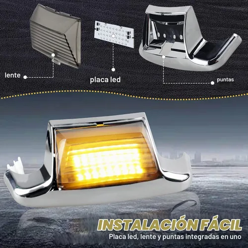 Vista 3 de Luces de guardabarros delanteros y traseros, luz de freno de punta de guardabarros LED compatible con Harley Electra Glide Road King Softail