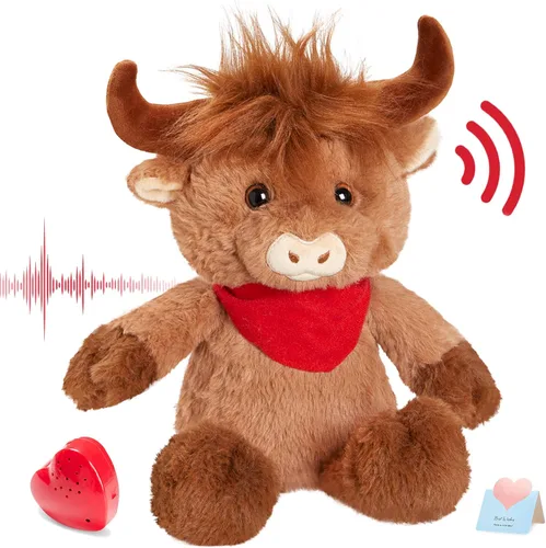 Vista 10 de Oso de peluche de 12 pulgadas con latido grabado, juguete de voz grabador de peluche, oso suave de peluche esponjoso, regalos de mensajes