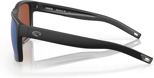 Vista 3 de Costa Man - Gafas de sol con montura negra mate, lentes de espejo verde, 2.323 in
