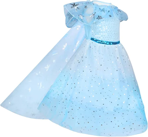 Vista 3 de Elsa - Vestidos de princesa para niñas, fiesta de cumpleaños con accesorios de 3 a 8 años