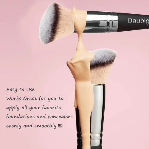 Vista 3 de Daubigny Brochas de maquillaje de doble punta, cepillo corrector perfecto para cualquier aspecto, cepillo de lujo premium redondeado cónico