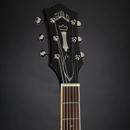 Vista 5 de Guild Guitars Starfire IV ST - Guitarra eléctrica de cuerpo semihueco, explosión antigua, doble corte con cola de parada, colección Newark St