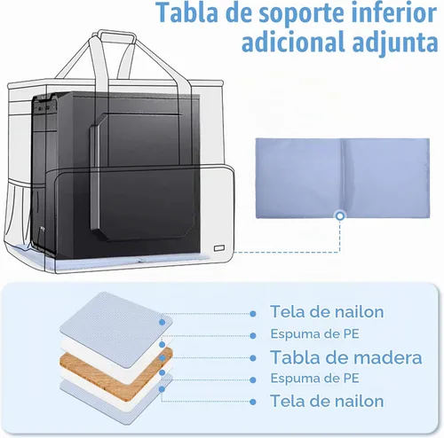 Vista 4 de CURMIO Funda de transporte para PC, bolsa de viaje de escritorio para torre de computadora, teclado, cable y ratón, solo bolsa, negro