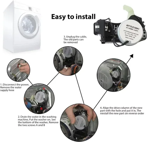 Vista 5 de W10913953 Actuador de cambio de arandela, reemplazo del actuador W10815026 para Whirlpool WTW4855HW0 WTW4855HW1 WTW4855HW2 WTW4900BW1 WTW4915EW0
