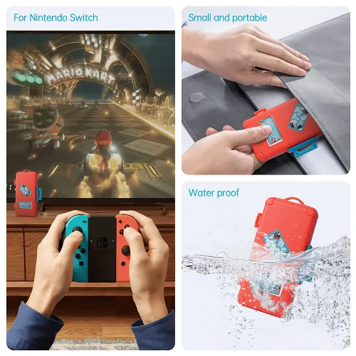 Vista 5 de LYNCA Funda para tarjetas de juego de gran capacidad compatible con Nintendo Swith Games, cartuchos de juego de interruptor de protección, soporte