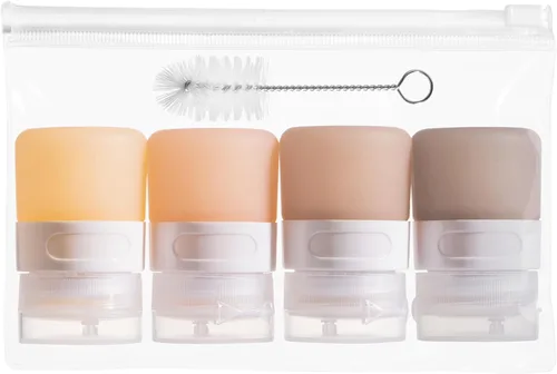 Vista 32 de MICEBAY Botellas exprimibles de condimentos para salsas, mini recipiente de silicona para aderezo de ensalada de 1 onza para llevar con bolsa
