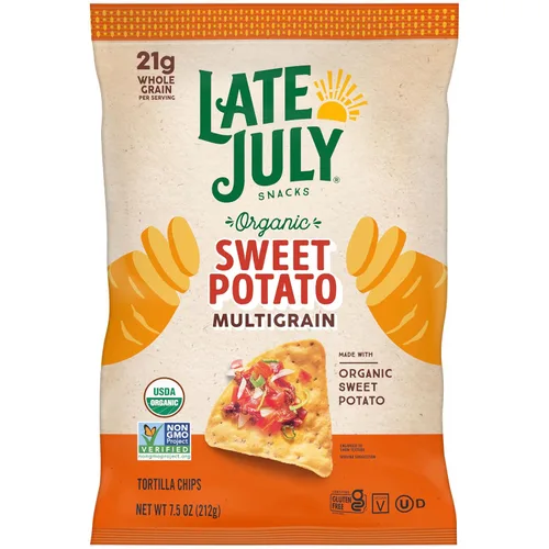 Vista 11 de Late July Chips de tortilla multigrano orgánicos con sal marina, 7.5 onzas