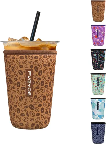 Vista 114 de Fundas de neopreno reutilizables aisladas para café helado, fundas para tazas de café helado, fundas para bebidas heladas y calientes