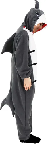 Vista 5 de Pijama mameluco de tiburón para mujer, disfraz de tiburón