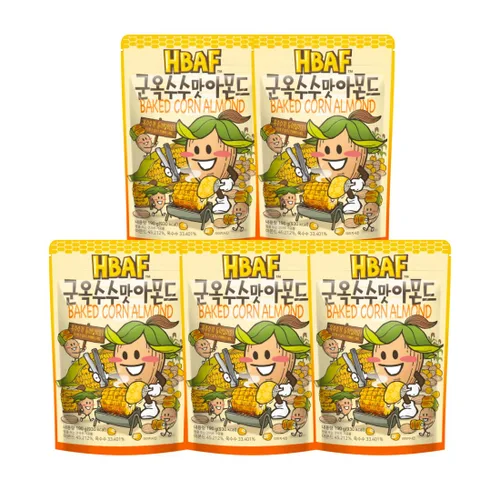 Vista 20 de [HBAF] Nuez de almendras crujientes de maíz horneado coreano Nutritivo y sin gluten Almuerzo para niños después de la escuela, trabajo, viaje