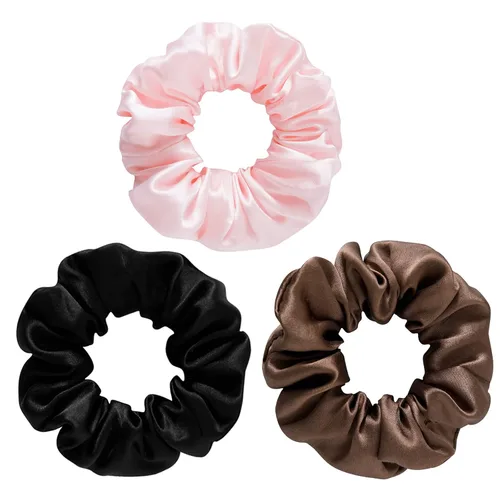 Vista 17 de Lazos para el cabello de seda de morera, prevención del encrespamiento y sin daños, accesorios para dormir y noche para mujeres (albaricoque)