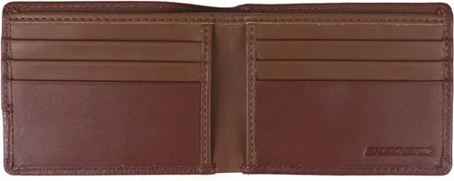 Vista 2 de Skechers Billetera de piel RFID para hombre con bolsillo abatible, Cognac Tonal (Passcase w Flip Pocket)