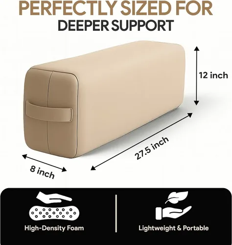 Vista 2 de Almohada rectangular de yoga para meditación, yoga y apoyo de espalda, cojín de meditación suave con funda de algodón extraíble para lavar a mano