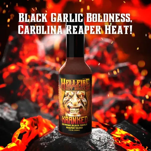 Vista 6 de Hellfire Hot Sauce Paquete de regalo Hot Ones - Paquete variado de salsa picante gourmet con 4 sabores extremos presentados en el programa