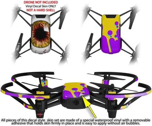 Vista 2 de Skin Wrap 2 Pack para DJI Ryze Tello Drone globo ocular amarillo rojo Drone No Incluidas