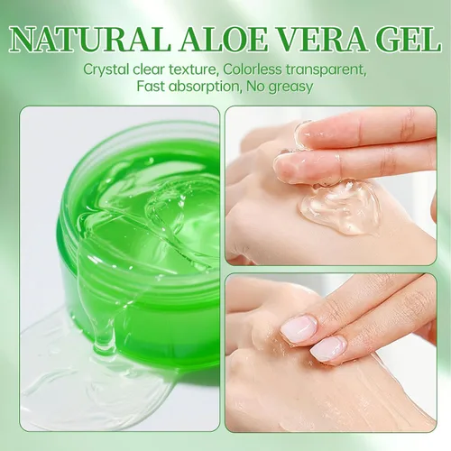 Vista 3 de Gel de aloe vera natural de 10.1 fl oz - Crema hidratante orgánica, calmante e hidratante, reparación de quemaduras solares y cicatrices, cuidado