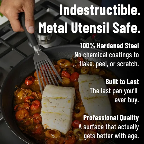 Vista 3 de Misen Carbon Nonstick™ - Sartén de acero al carbono nitrurado, 8 pulgadas