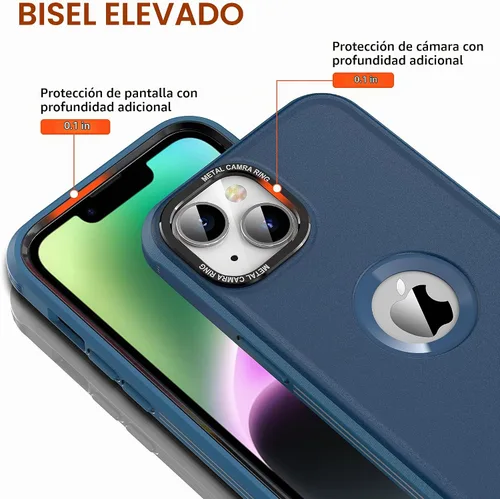 Vista 4 de WINTONG Funda magnética compatible con iPhone 14 / iPhone 13 con protector de vidrio, protección contra caídas de grado militar, resistente a prueba