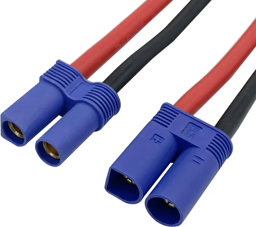 Vista 4 de EC5 conector macho a EC5 hembra Cable de extensión de cable RC Adaptador 10awg para cargador de batería de avión RC (1M/3.3FT)