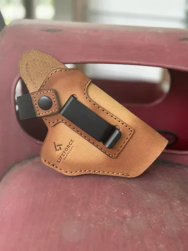 Vista 5 de Fundas de cuero para transporte de apéndice y dibujo cruzado de Glock 43X y 19 IWB/OWB