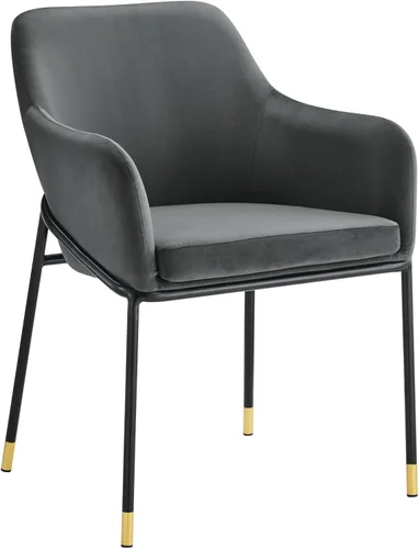 Vista 9 de [Usado] Modway EEI-4671-BLK-ORA Jovi Performance - Sillón de comedor de terciopelo, color negro y naranja