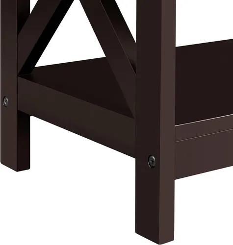 Vista 7 de Topeakmart Consola de 3 niveles y mesa de sofá con almacenamiento, mesa de entrada larga estrecha para espacios pequeños, estantería