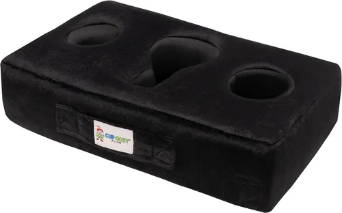 Vista 2 de La almohada Cup Cozy original gris - Como se vio en la televisión - ¡El mejor portavasos del mundo para sofá/cama/coche para Negro